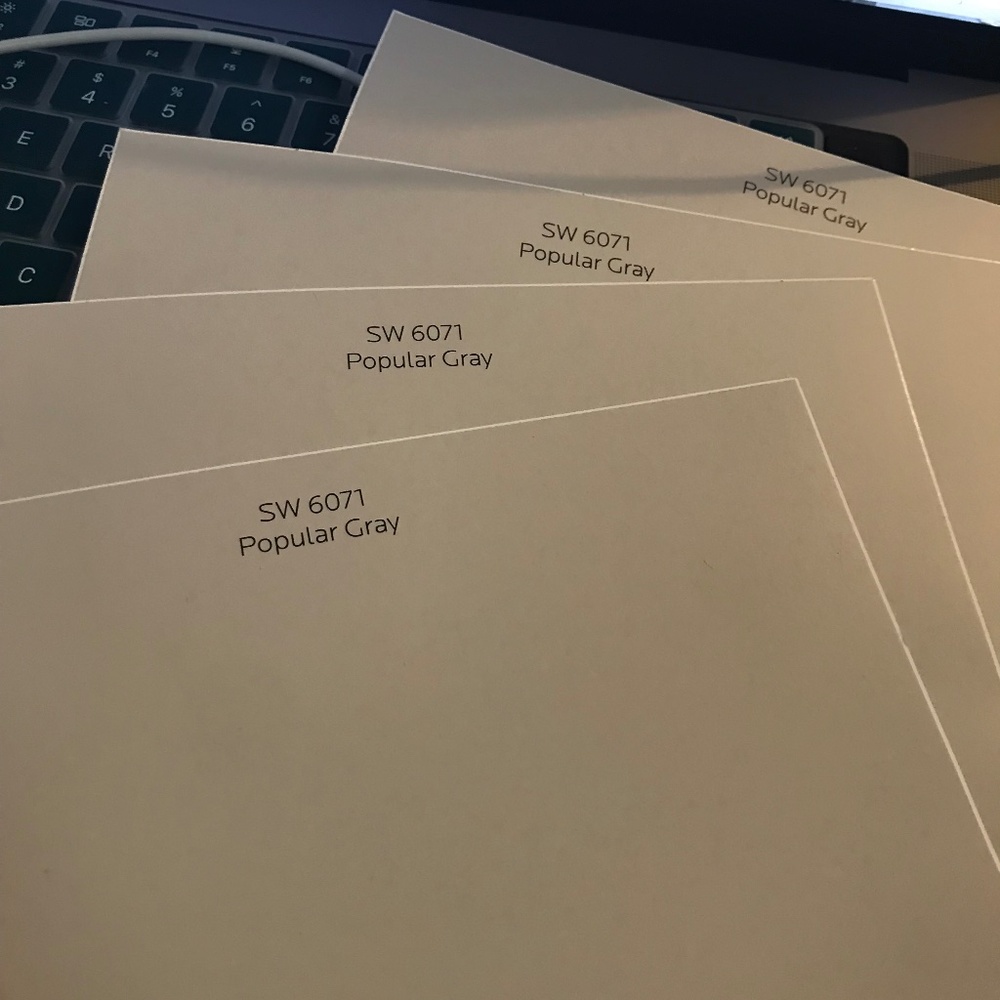 NEW Sherwin Williams Popular Gray SW 6071 Set of Four Wall Stick Paint Samples